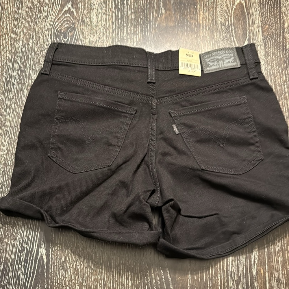 Levi's Black Denim mid-Length Shorts 28 - Picture 2 of 6